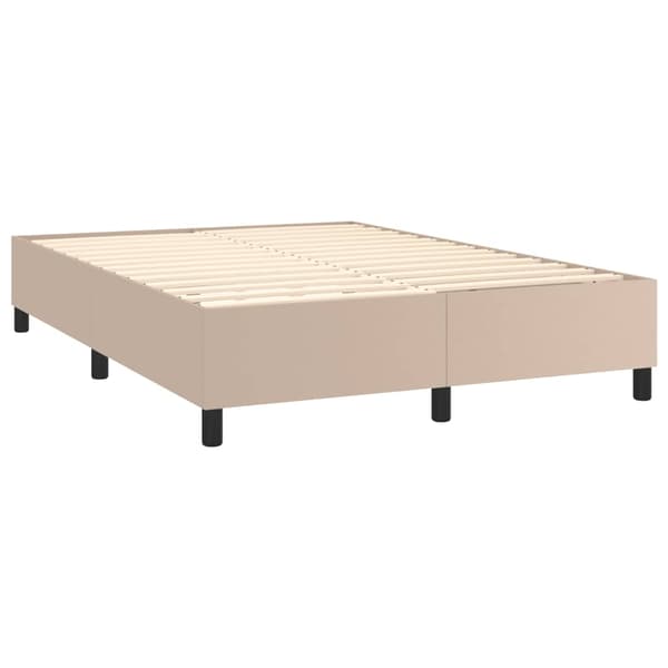 Boxspring-sängram cappuccino 140x190 cm konstläder