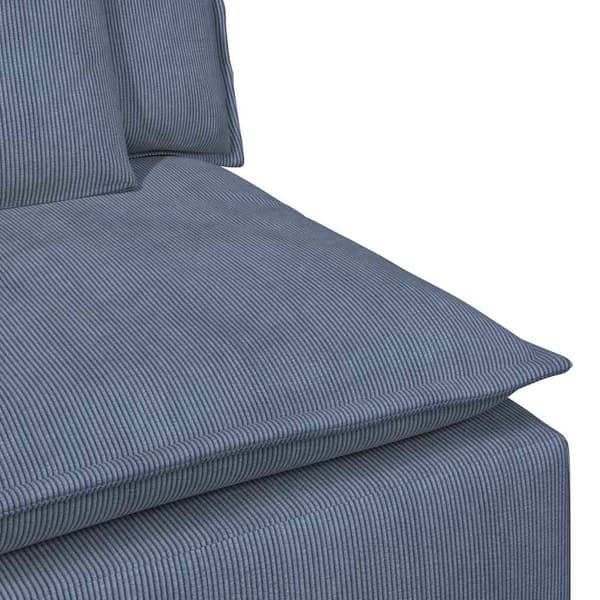 Modulär soffa armstödsändmodul med dynor blå 100 cm