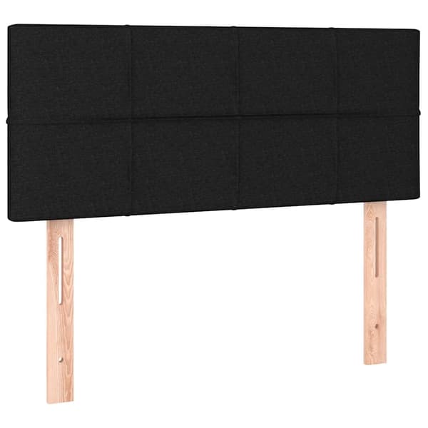 Ramsäng med madrass & LED svart 90x190 cm tyg