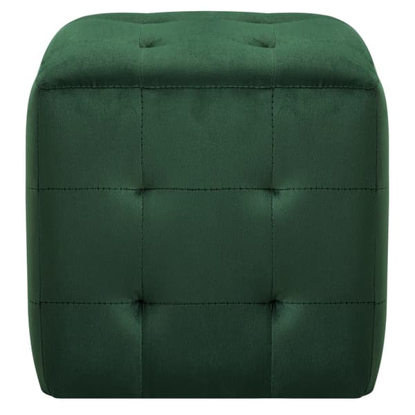 Sittpuff 2 st grön 30x30x30 cm sammetstyg