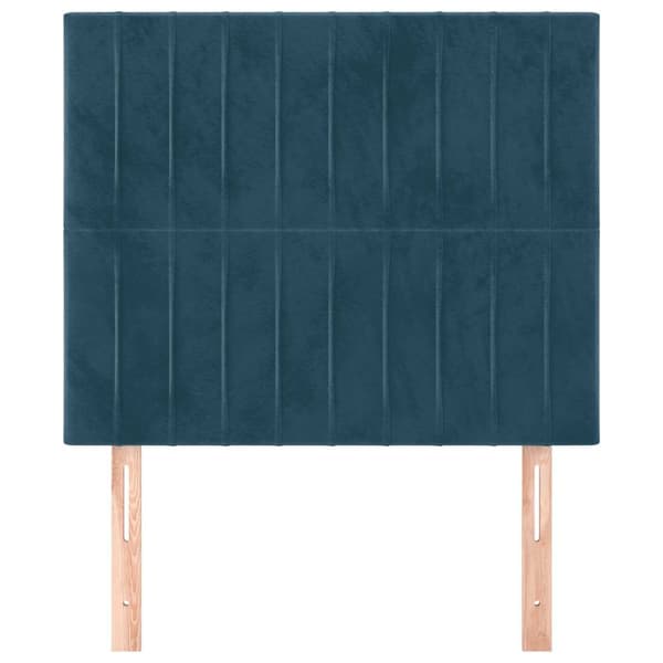 Sänggavel mörkblå 80x5x118/128 cm sammet