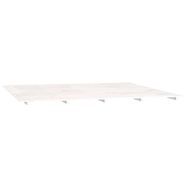 Sängram vit 200x200 cm massiv furu