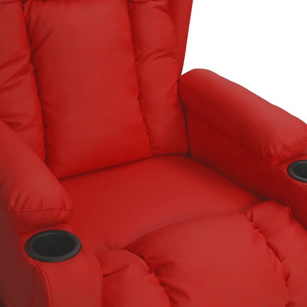 Reclinerfåtölj vinröd konstläder
