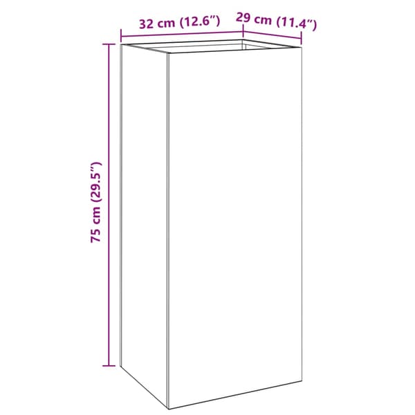 Odlingslåda vit 32x29x75 cm kallvalsat stål