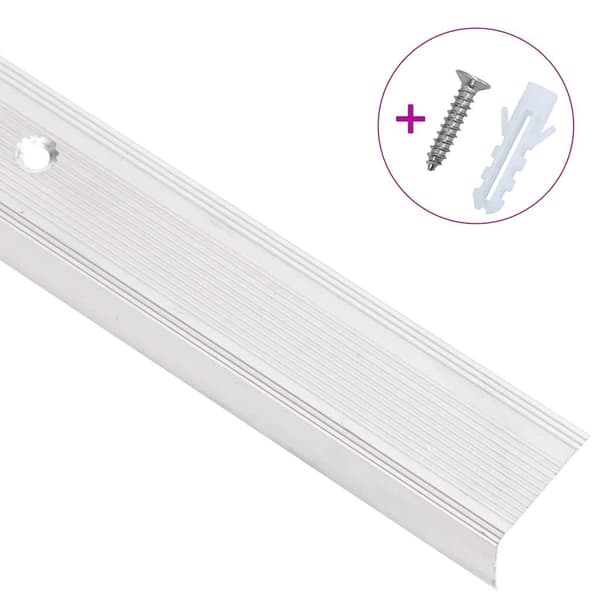 Trappnäsor i L-form 5 st aluminium 100 cm silver