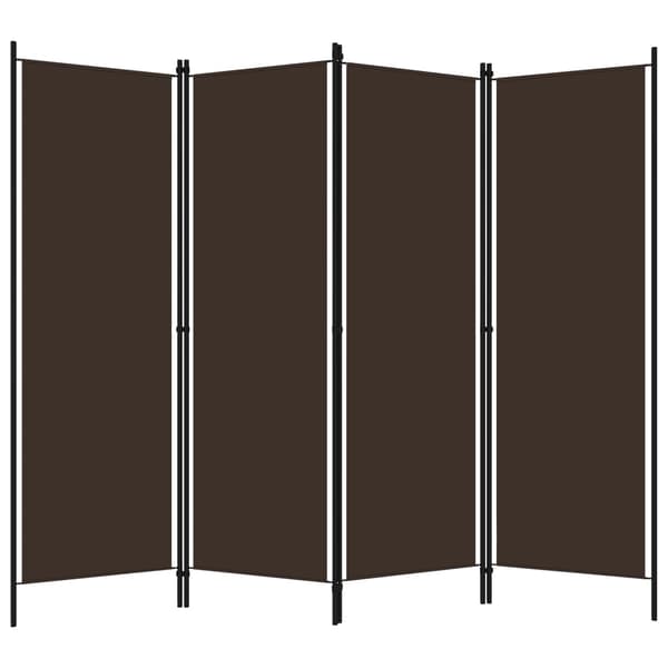 Rumsavdelare 4 paneler brun 200x180 cm
