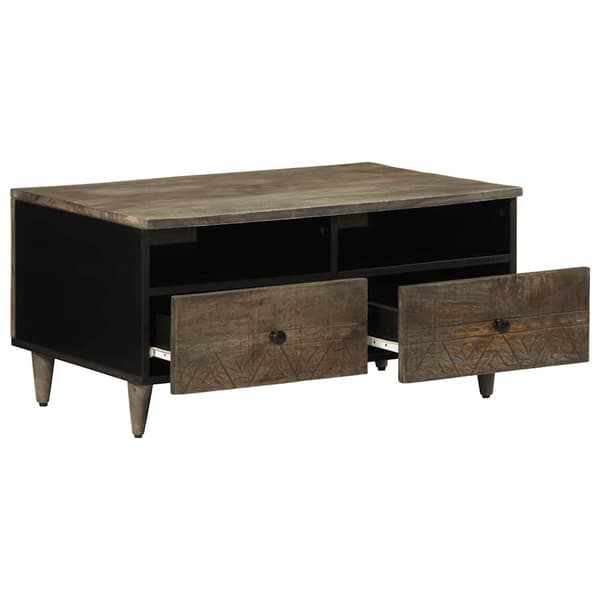 Soffbord ljusgrått 80x54x40 cm massivt trä mango