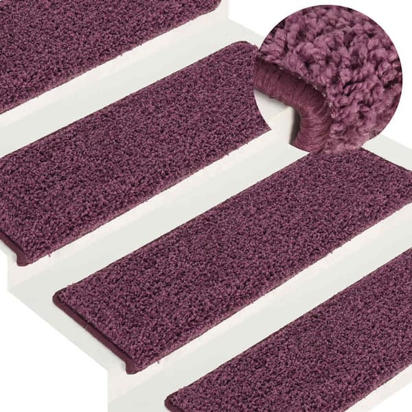 Trappmattor 30 st 65x21x4 cm mörklila rektangulär kant