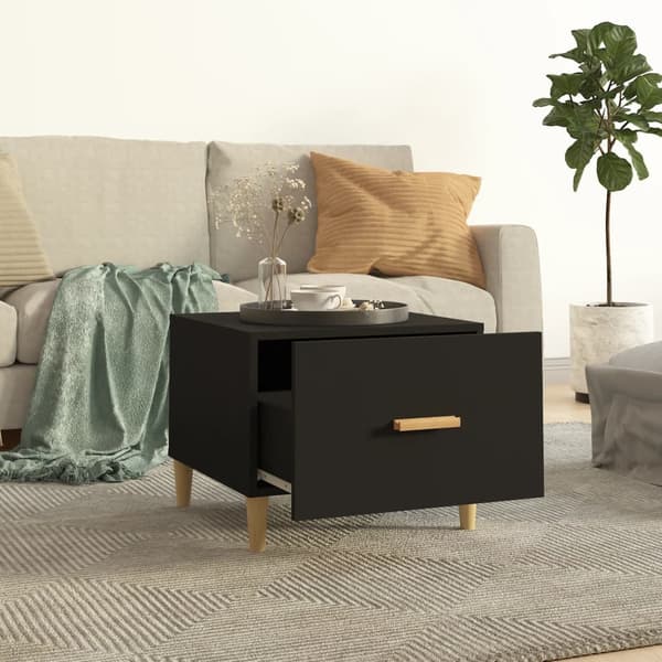 Soffbord svart 50x50x40 cm konstruerat trä