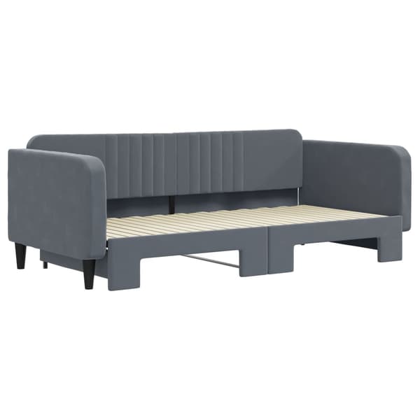 Dagbädd utdragbar mörkgrå 100x200 cm sammet