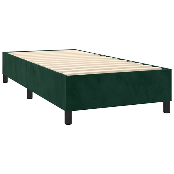 Boxspring-sängram mörkgrön 100x200 cm sammet