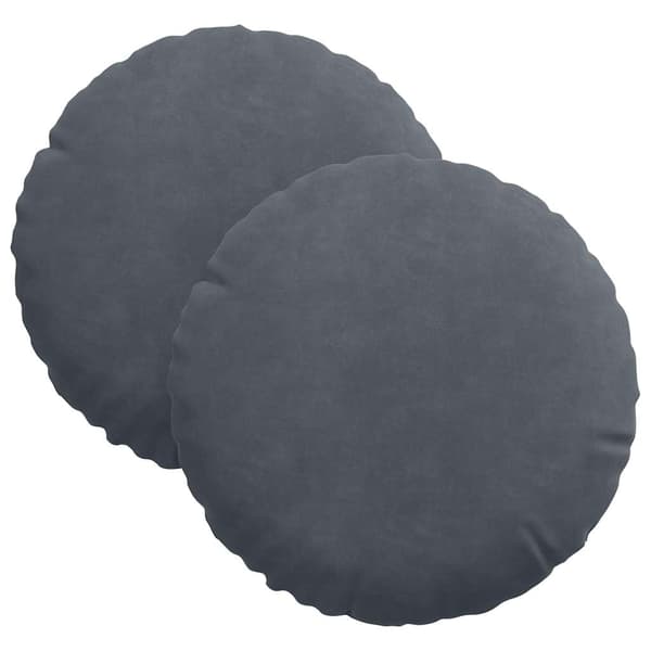 Sittkuddar 2 pcs Mörkgrå Ø30 x 13 cm Sammet