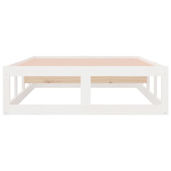 Sängram massivt trä 75x190 cm vit
