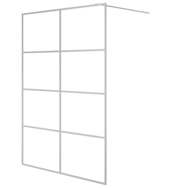 Duschvägg silver 140x195 cm klart ESG-glas