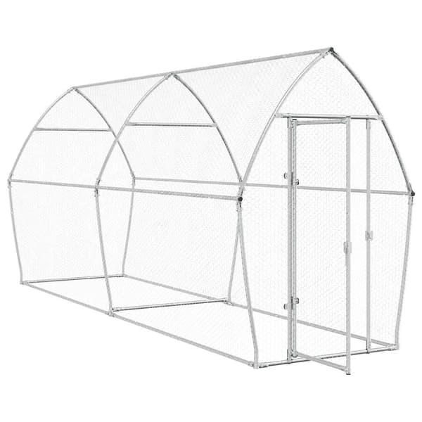 Hönsbur silver 400x105x182 cm galvaniserat stål