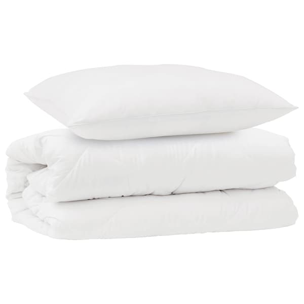 Täckeset med kudde 2 pcs Vit Mikrofiber