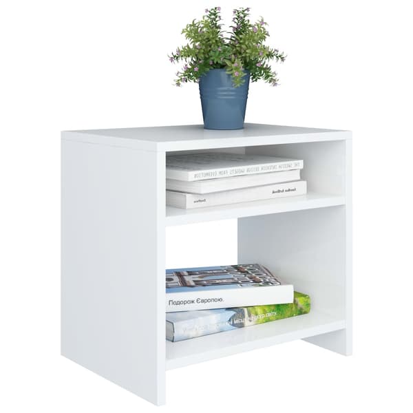 Sängbord vit 40x30x40 cm konstruerat trä