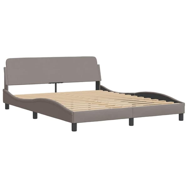 Bed Frame "Dover" Taupe 160x200 cm Fabric