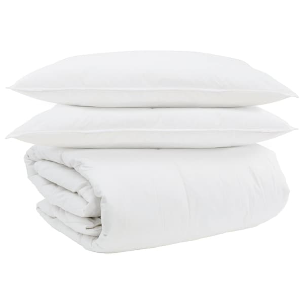 Täckeset med kudde 3 pcs Vit Dunfjäder