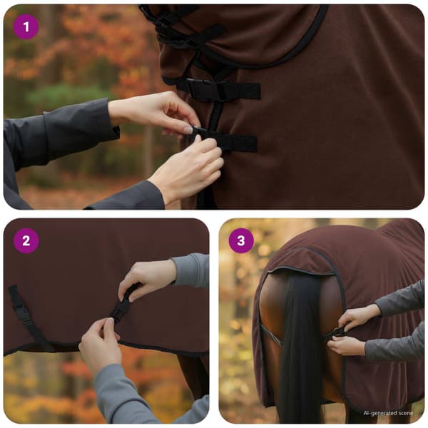 Hästdyna Full Mörk Brun 105 cm Polyester Fleece