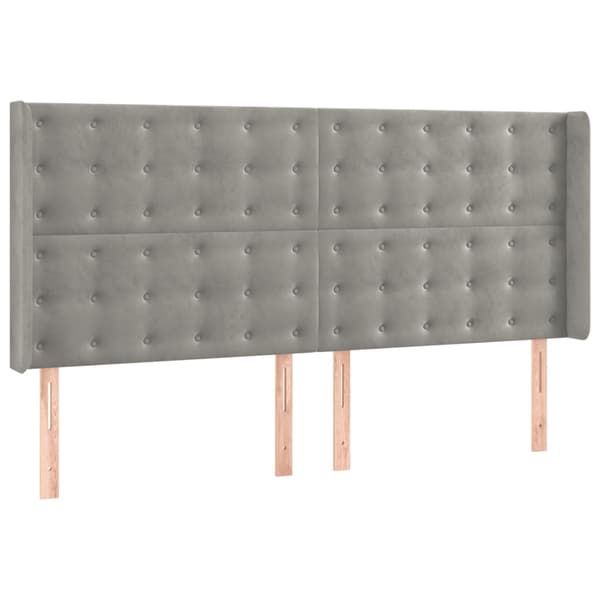 Ramsäng med madrass ljusgrå 200x200 cm sammet