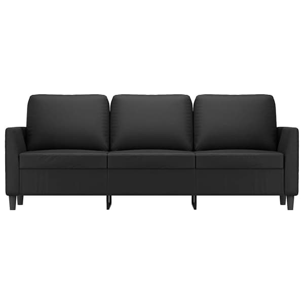 3-sitssoffa svart 180 cm konstläder