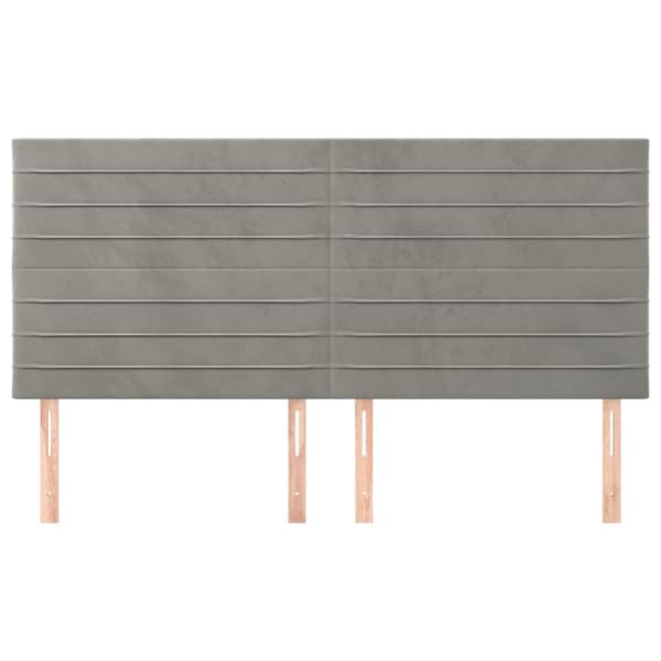 Sänggavel ljusgrå 160x5x118/128 cm sammet