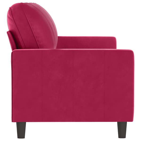 3-sitssoffa vinröd 180 cm sammet