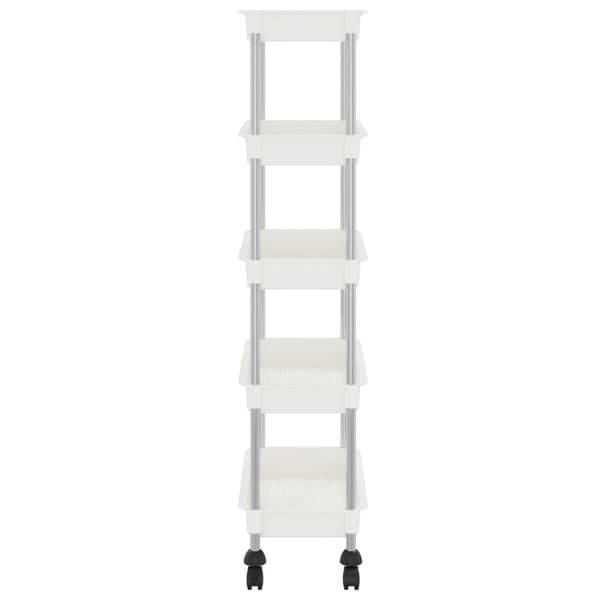 Rullvagn 5 våningar vit 42x29x128 cm järn och ABS