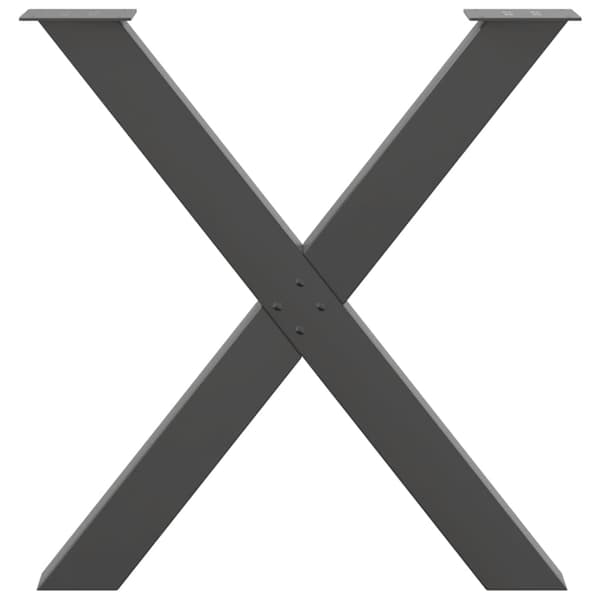 Matbordsben X-formade 2 st antracit 70x(72-73) cm stål