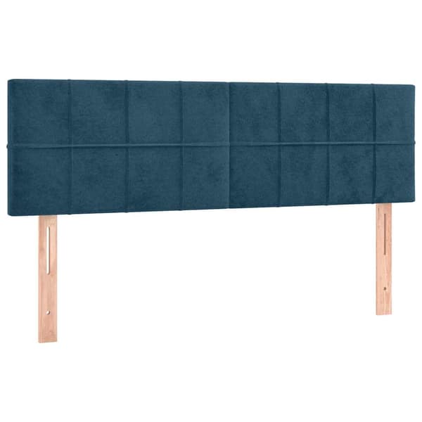 Ramsäng med madrass mörkblå 140x200 cm sammet