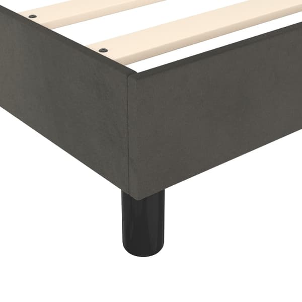 Boxspring-sängram mörkgrå 80x200 cm sammet