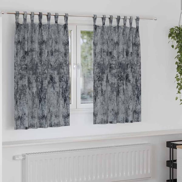 Sammetsgardiner 2 st Silvergrå 140 x 140 cm Sammet