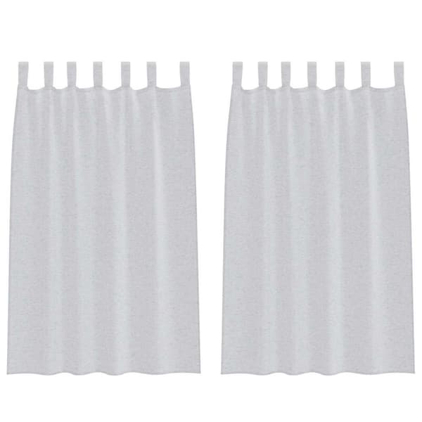 Voile Gardin 2 st Ljusgrå 175 x 140 cm Polyester