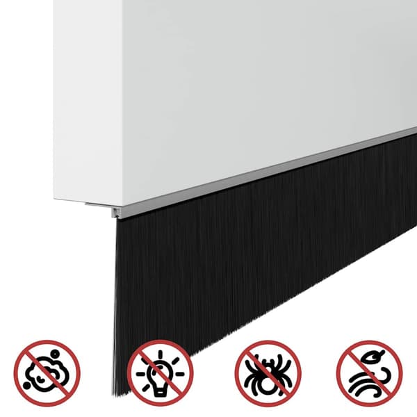 Självhäftande dörrborstlist 2 pcs Silver 100 cm