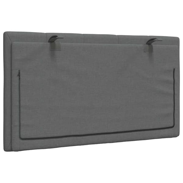 Headboard Cushion "Hanko" Dark Grey 80 cm Fabric