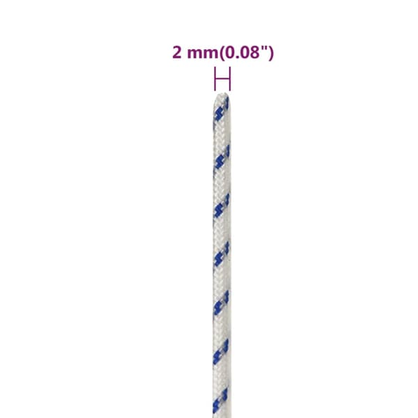 Båtlina vit 2 mm 500 m polypropylen