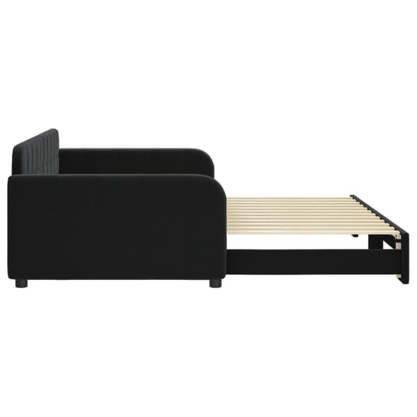 Dagbädd utdragbar svart 100x200 cm sammet