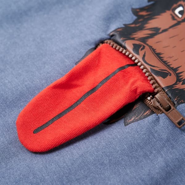 Barnhoodie blå melange 128