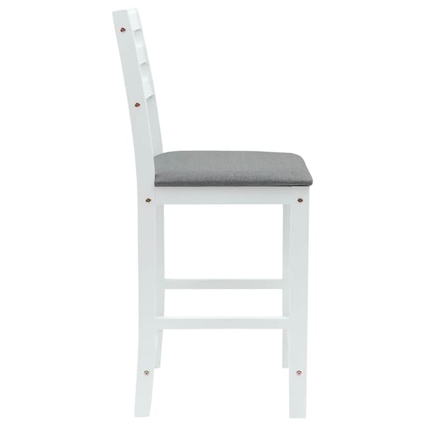 Matstolar 2 pcs Vit 40 x 47,5 x 99,5 cm Massiv Gummiträ