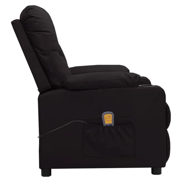 Massagefåtölj svart konstläder