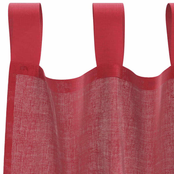 Voile gardiner med stångfickor 2 st vinröd