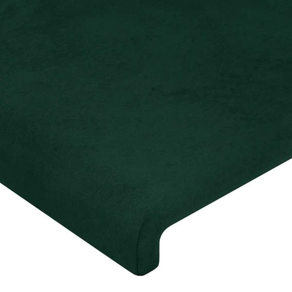 Sänggavel LED mörkgrön 100x5x118/128 cm sammet