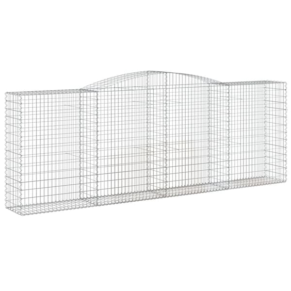 Gabioner bågformade 2 st 400x50x140/160 cm galvaniserat järn