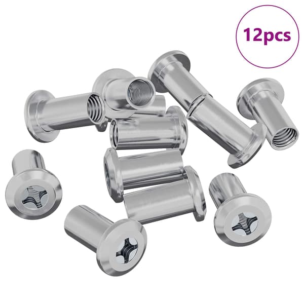 Låsmutter 12 pcs Nickel M6 x 25 mm Stål