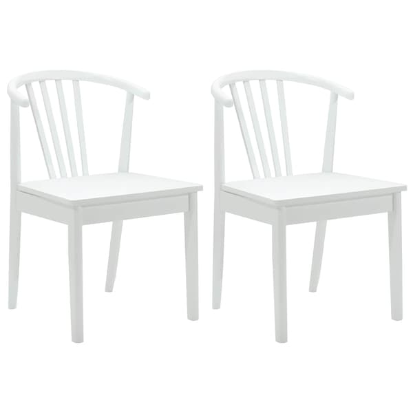 Matstol 2 pcs Vit Massivt gummiträ