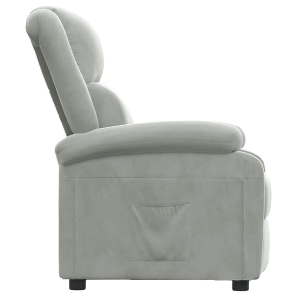 Reclinerfåtölj ljusgrå sammet