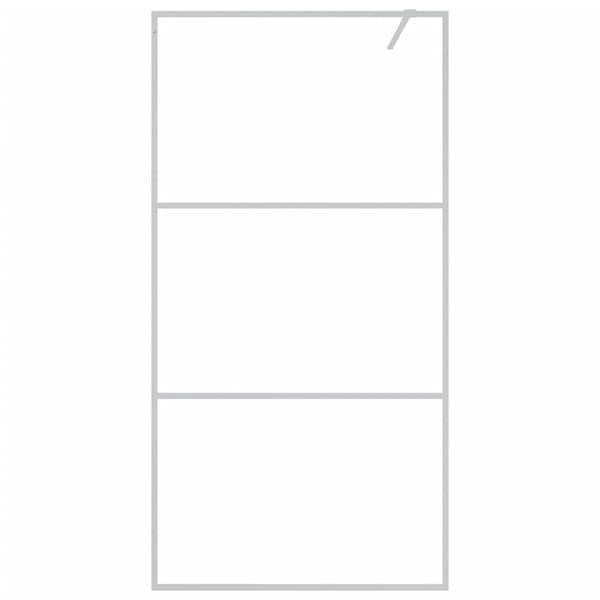 Duschvägg silver 100x195 cm halvfrostat ESG-glas
