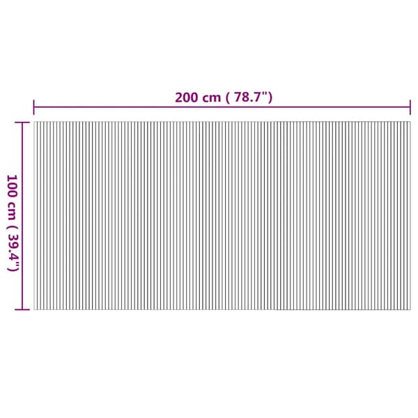 Matta rektangulär naturlig 100x200 cm bambu