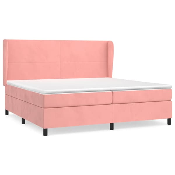 Ramsäng med madrass rosa 200x200 cm sammet